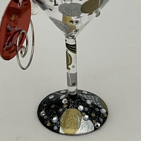 Lolita Mini-Tini Martini Glass Christmas Ornament Celebration Rhinestones W/ Box - Picture 9 of 12